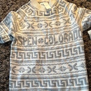 Abercrombie and Fitch Relaxed Lounge Crew sweater in gray and white